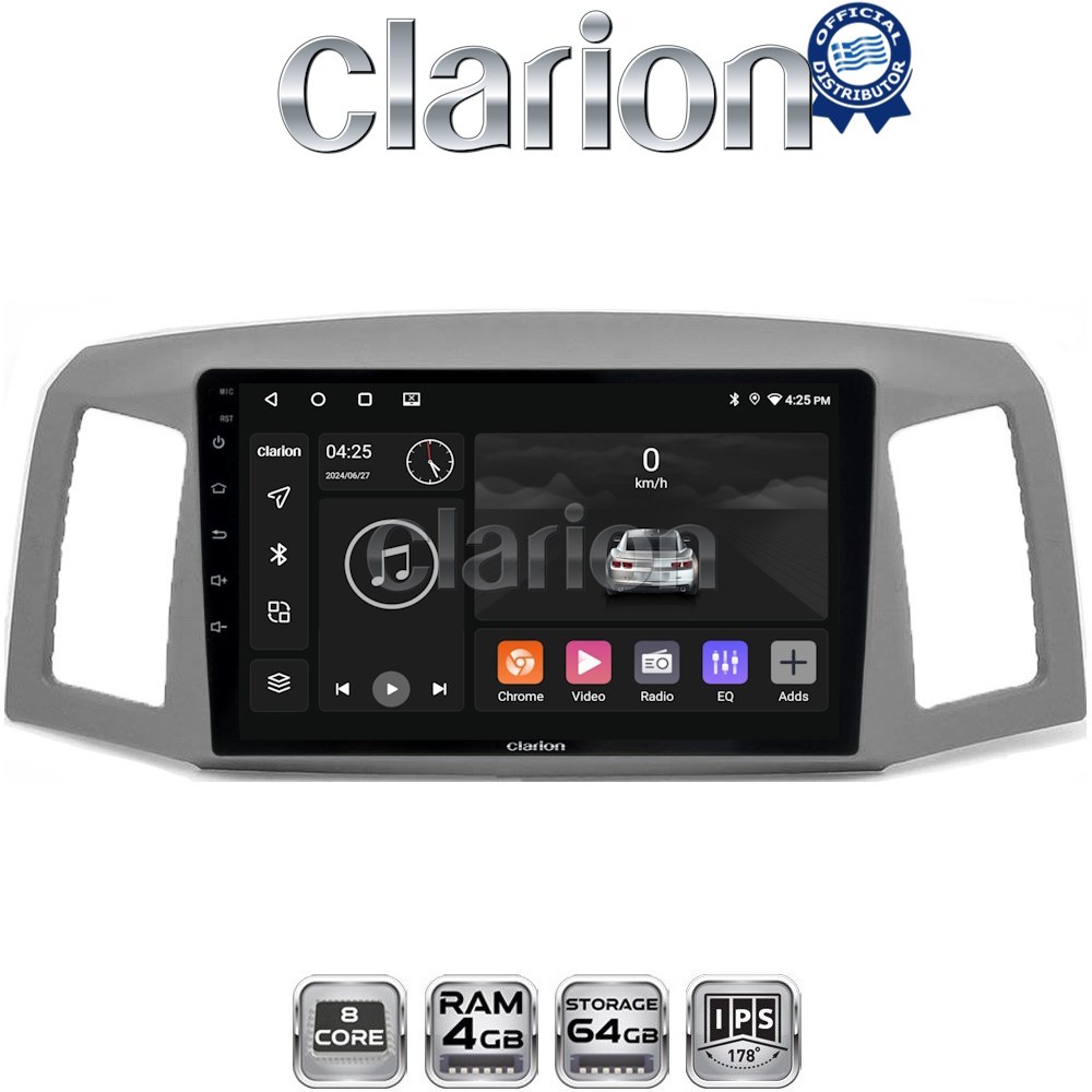 CLARION GL52307 Οθόνη OEM Multimedia Αυτοκινήτου για Jeep Grand Cherokee 2004 > 2011 (CarPlay/AndroidAuto/BT/GPS/WIFI/GPRS)