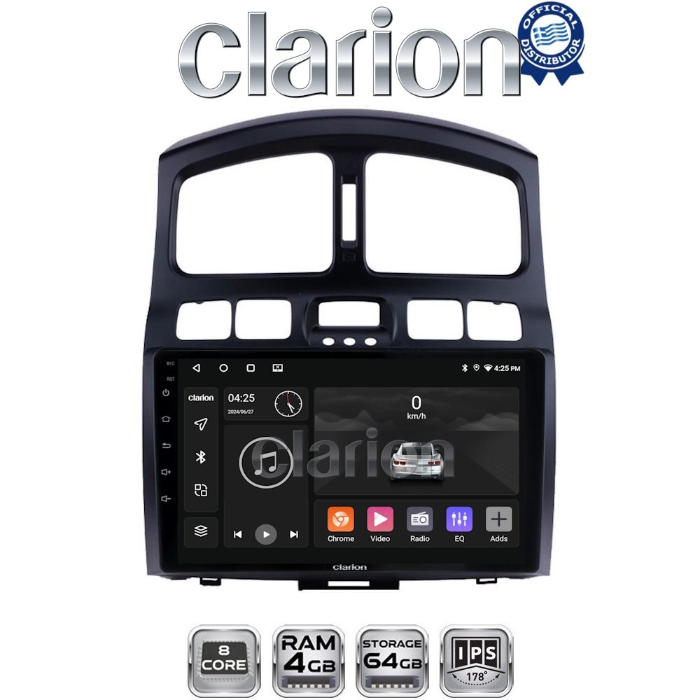 CLARION GL52317 Οθόνη OEM Multimedia Αυτοκινήτου για Hyundai SantaFe 2004 > 2006 (CarPlay/AndroidAuto/BT/GPS/WIFI/GPRS)
