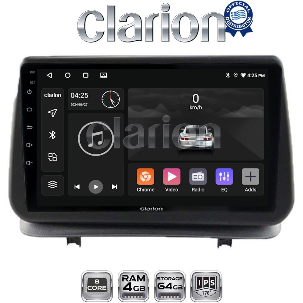 CLARION GL52319 Οθόνη OEM Multimedia Αυτοκινήτου για Renault Clio III 2005 > 2011 (CarPlay/AndroidAuto/BT/GPS/WIFI/GPRS)