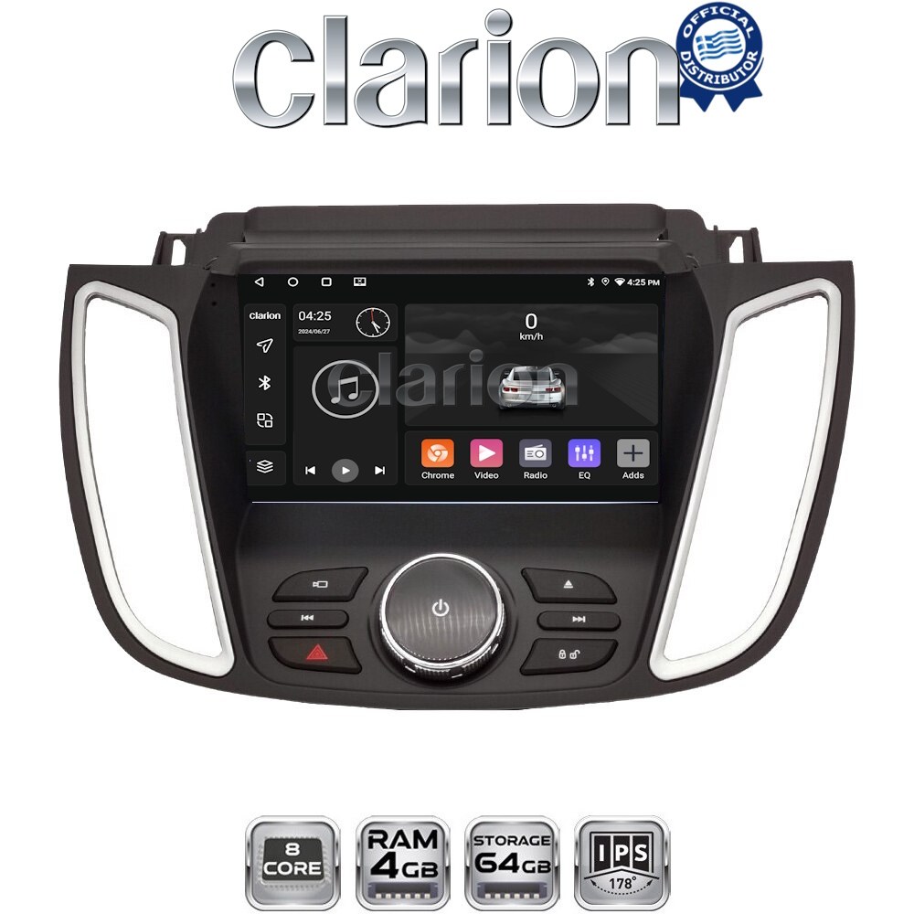 CLARION GL52362D Οθόνη OEM Multimedia Αυτοκινήτου για FORD KUGA 2013 > 2019C-MAX 2011 > 2019 με NAVI (CarPlay/AndroidAuto/BT/GPS/WIFI/GPRS)