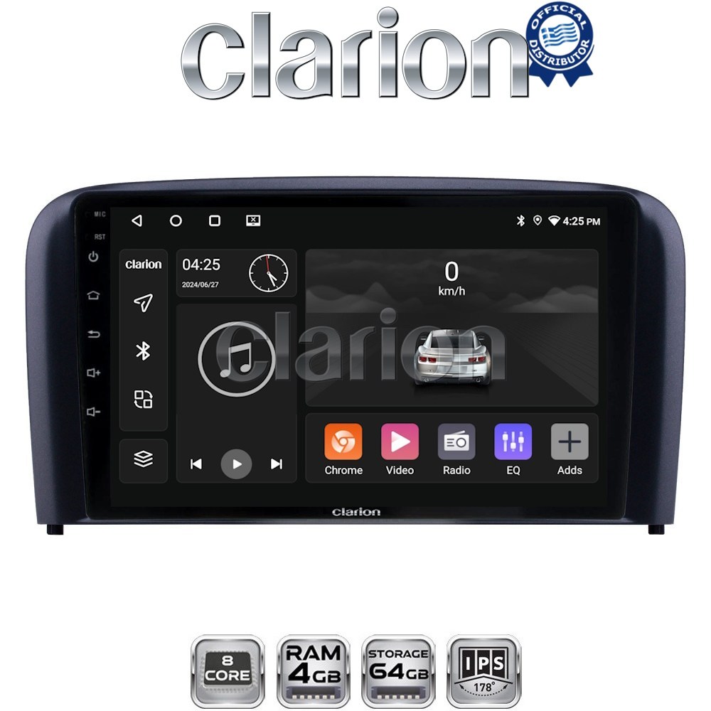 CLARION GL52393 Οθόνη OEM Multimedia Αυτοκινήτου για Volvo S80 2004 > 2006 (CarPlay/AndroidAuto/BT/GPS/WIFI/GPRS)