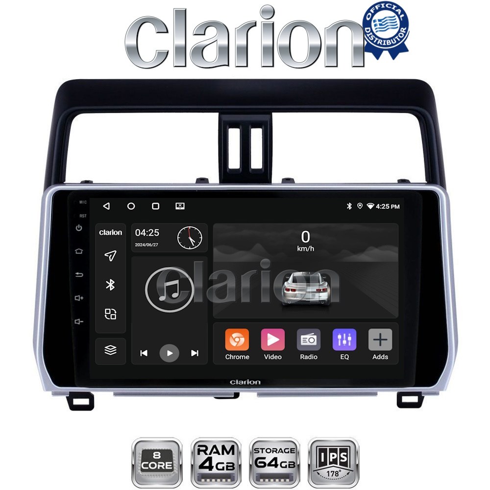 CLARION GL52400 Οθόνη OEM Multimedia Αυτοκινήτου για Toyota Land Cruiser 2019> (CarPlay/AndroidAuto/BT/GPS/WIFI/GPRS)
