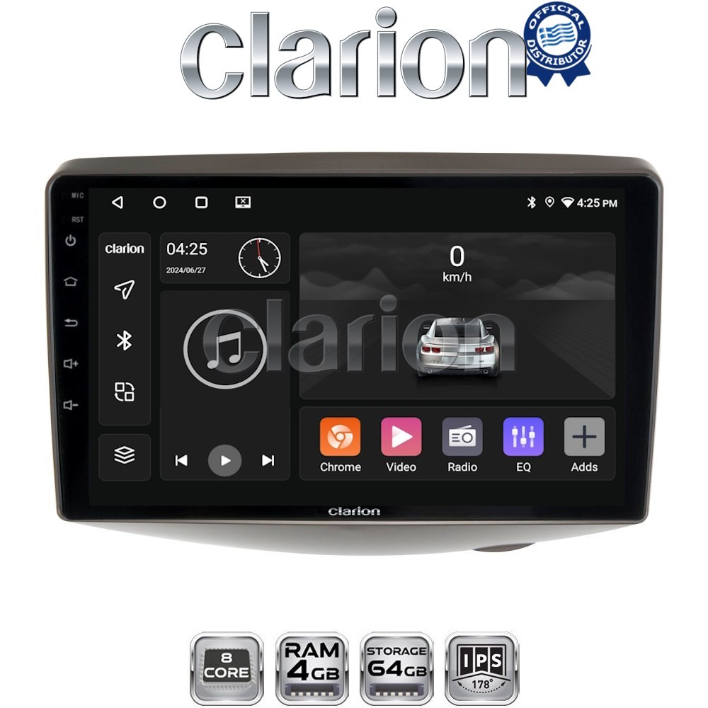 CLARION GL52402 Οθόνη OEM Multimedia Αυτοκινήτου για Toyota Yaris 1999 > 2004 (CarPlay/AndroidAuto/BT/GPS/WIFI/GPRS)