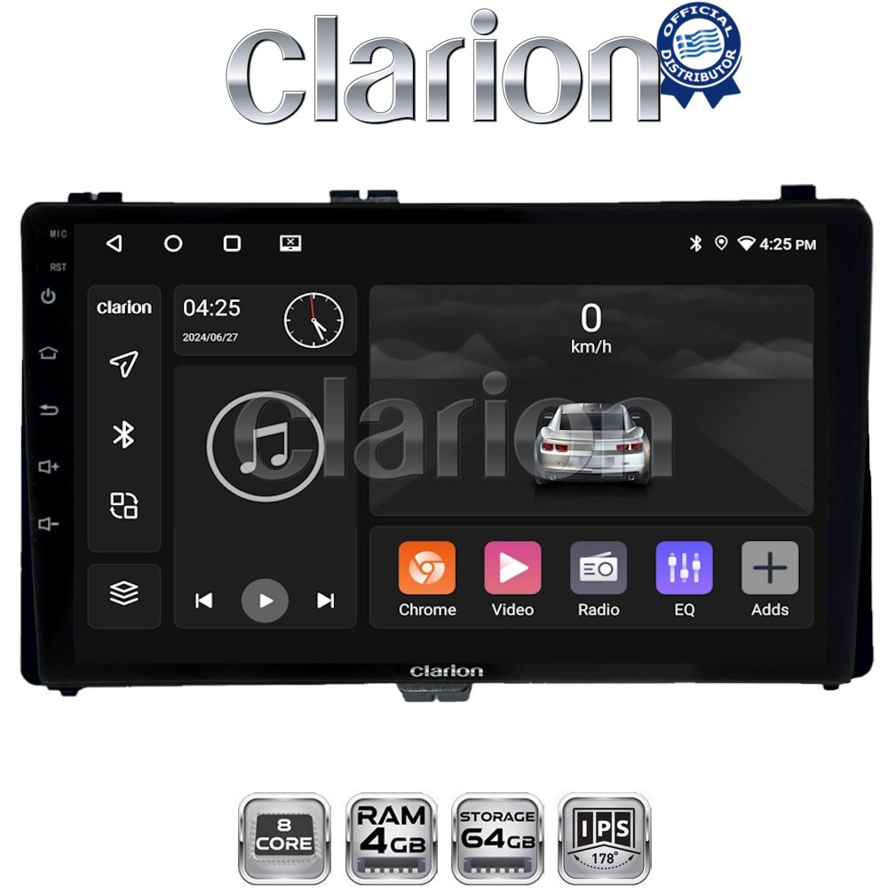 CLARION GL52418 Οθόνη OEM Multimedia Αυτοκινήτου για Toyota Auris '15> & Corolla '17-'19 (CarPlay/AndroidAuto/BT/GPS/WIFI/GPRS)
