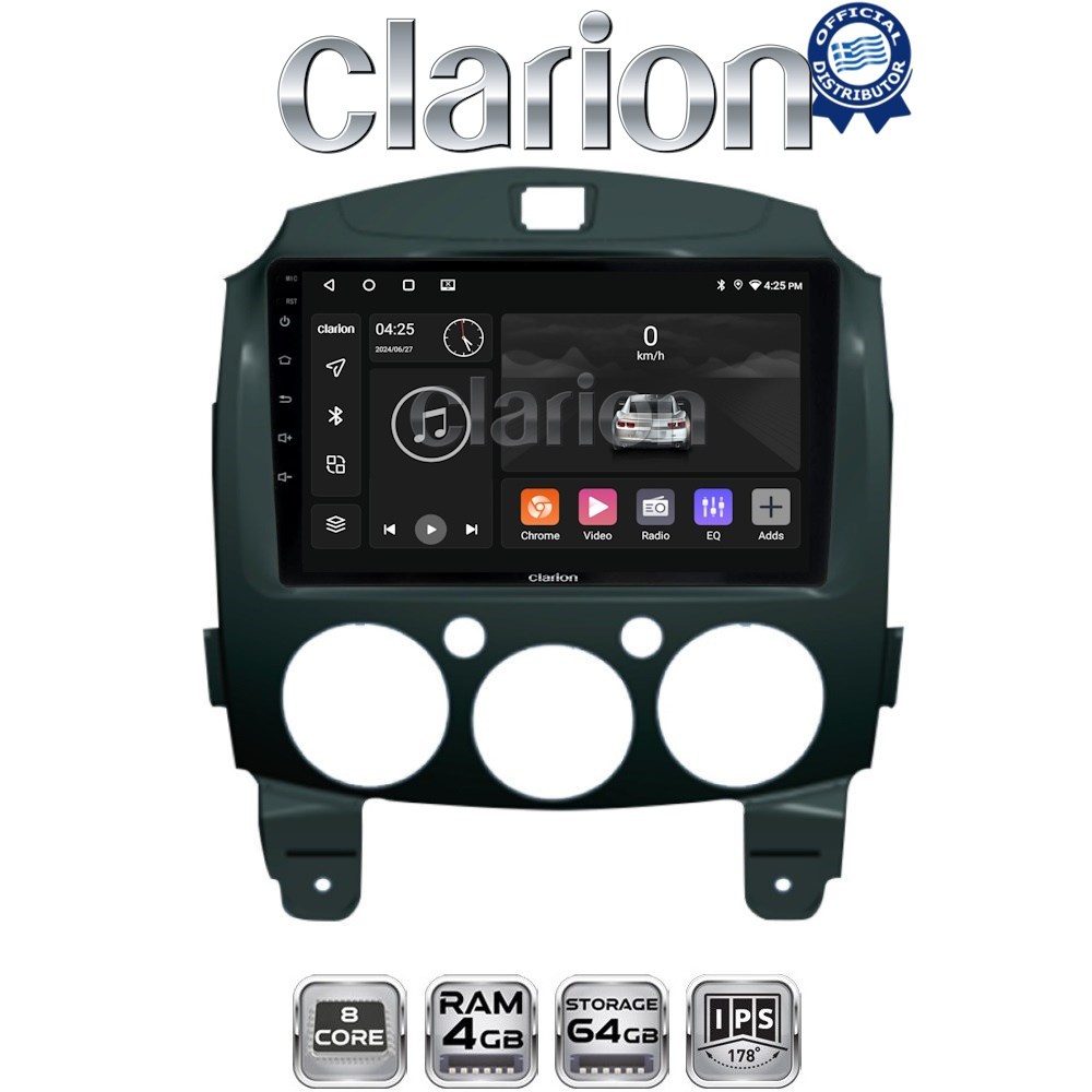 CLARION GL52430 Οθόνη OEM Multimedia Αυτοκινήτου για MAZDA 2 2007>2014 (CarPlay/AndroidAuto/BT/GPS/WIFI/GPRS)