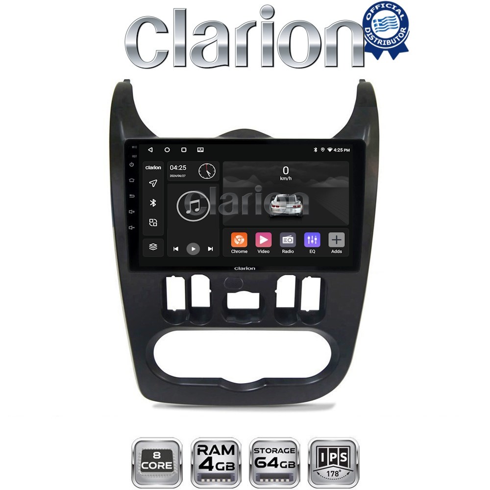 CLARION GL52432B Οθόνη OEM Multimedia Αυτοκινήτου για Dacia Duster 2006 > 2012 (CarPlay/AndroidAuto/BT/GPS/WIFI/GPRS)
