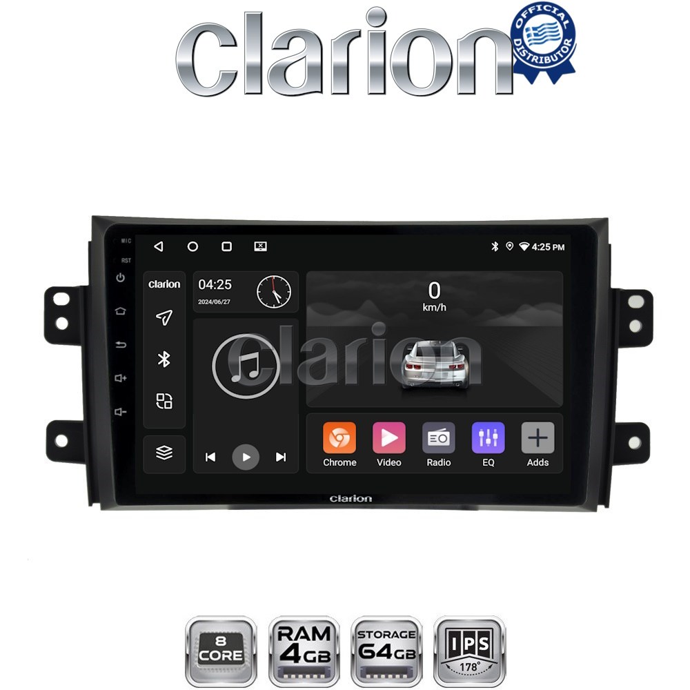 CLARION GL52446 Οθόνη OEM Multimedia Αυτοκινήτου για Fiat Sedici 2005 > 2013 Suzuki SX4 2005 > 2013 (CarPlay/AndroidAuto/BT/GPS/WIFI/GPRS)