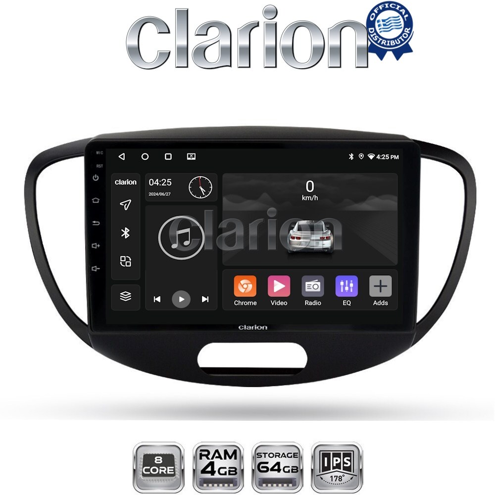 CLARION GL52455 Οθόνη OEM Multimedia Αυτοκινήτου για HYUNDAI i10 2008>2013 (CarPlay/AndroidAuto/BT/GPS/WIFI/GPRS)