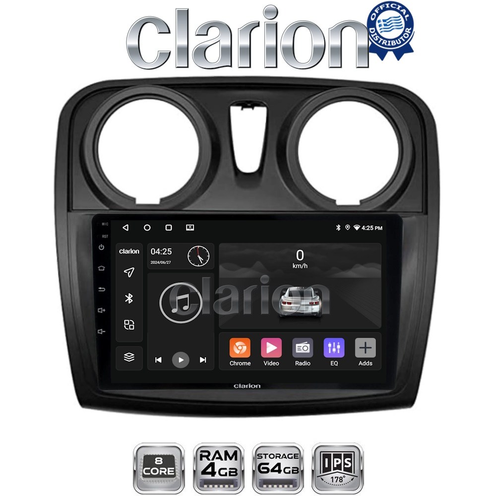 CLARION GL52457 Οθόνη OEM Multimedia Αυτοκινήτου για Dacia Santero 2012 > 2019 (CarPlay/AndroidAuto/BT/GPS/WIFI/GPRS)