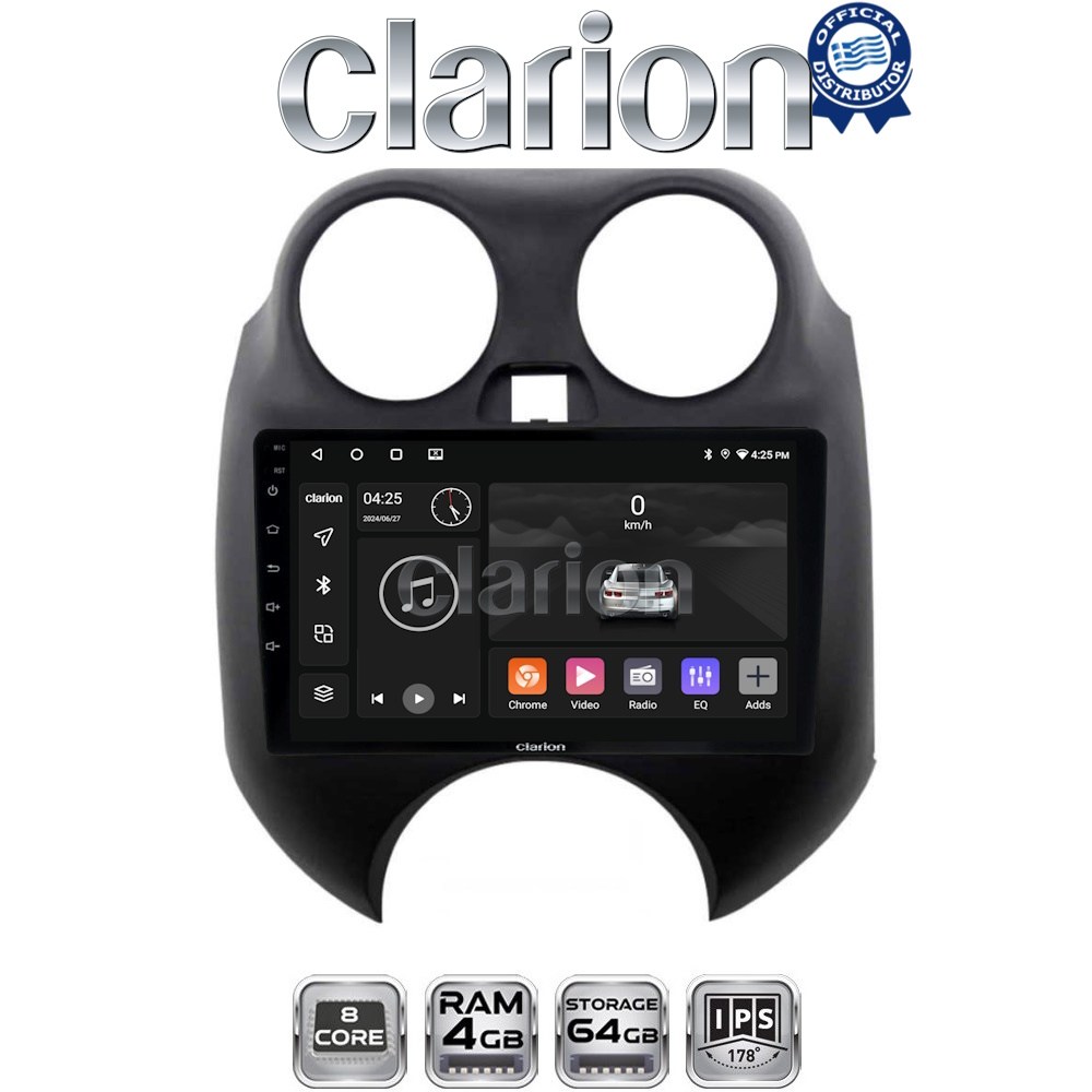 CLARION GL52459 Οθόνη OEM Multimedia Αυτοκινήτου για Nissan Micra 2010 > 2014 (CarPlay/AndroidAuto/BT/GPS/WIFI/GPRS)
