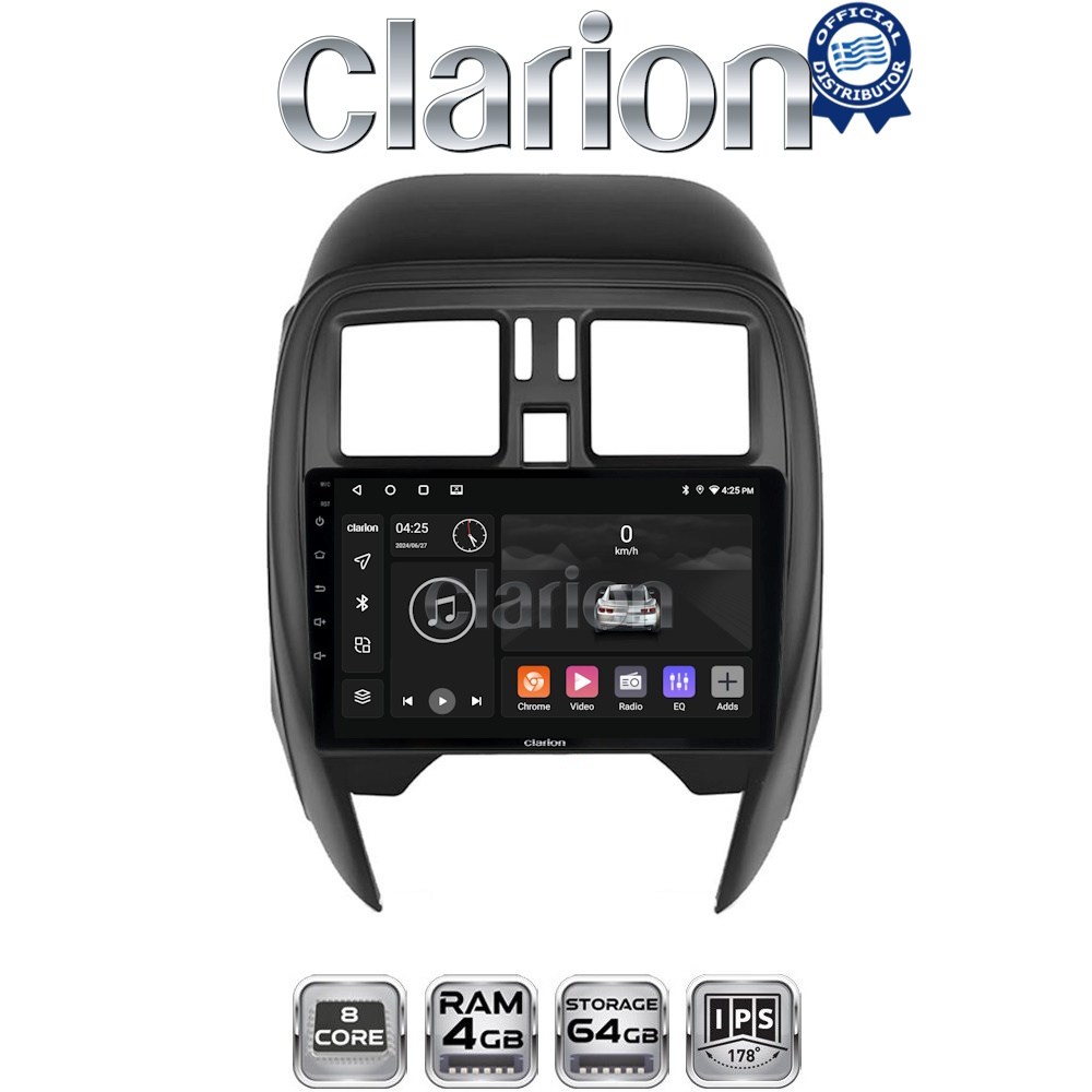 CLARION GL52460 Οθόνη OEM Multimedia Αυτοκινήτου για Nissan Micra K13 2010 > 2016 (CarPlay/AndroidAuto/BT/GPS/WIFI/GPRS)