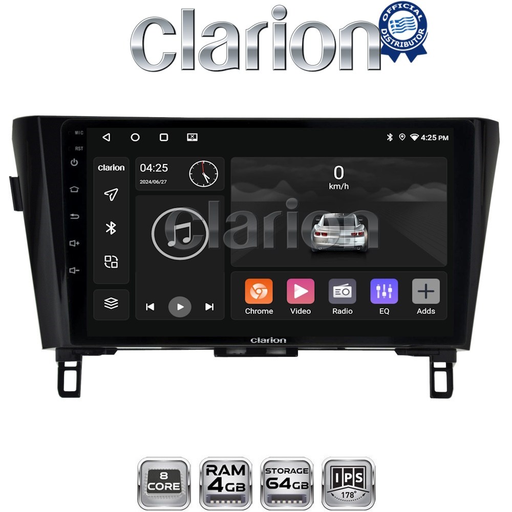 CLARION GL52473 Οθόνη OEM Multimedia Αυτοκινήτου για NISSAN QASHQAI & XTRAIL 2014> (CarPlay/AndroidAuto/BT/GPS/WIFI/GPRS)