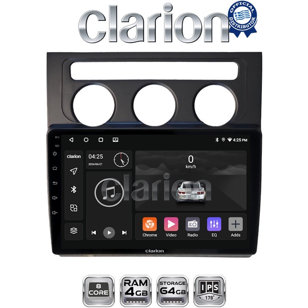 CLARION GL52511B Οθόνη OEM Multimedia Αυτοκινήτου για VW Touran 2003 > 2010 (CarPlay/AndroidAuto/BT/GPS/WIFI/GPRS)
