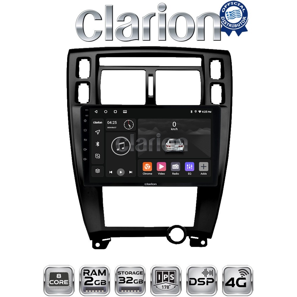 CLARION GL71006B Οθόνη OEM Multimedia Αυτοκινήτου για TUCSON 2004 > 2010 (CarPlay/AndroidAuto/BT/GPS/WIFI/GPRS)