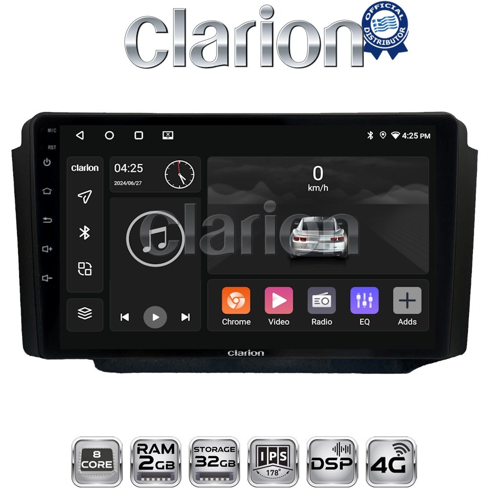 CLARION GL71013 Οθόνη OEM Multimedia Αυτοκινήτου για Ssangyong Rexton 2002>2006(CarPlay/AndroidAuto/BT/GPS/WIFI/GPRS)