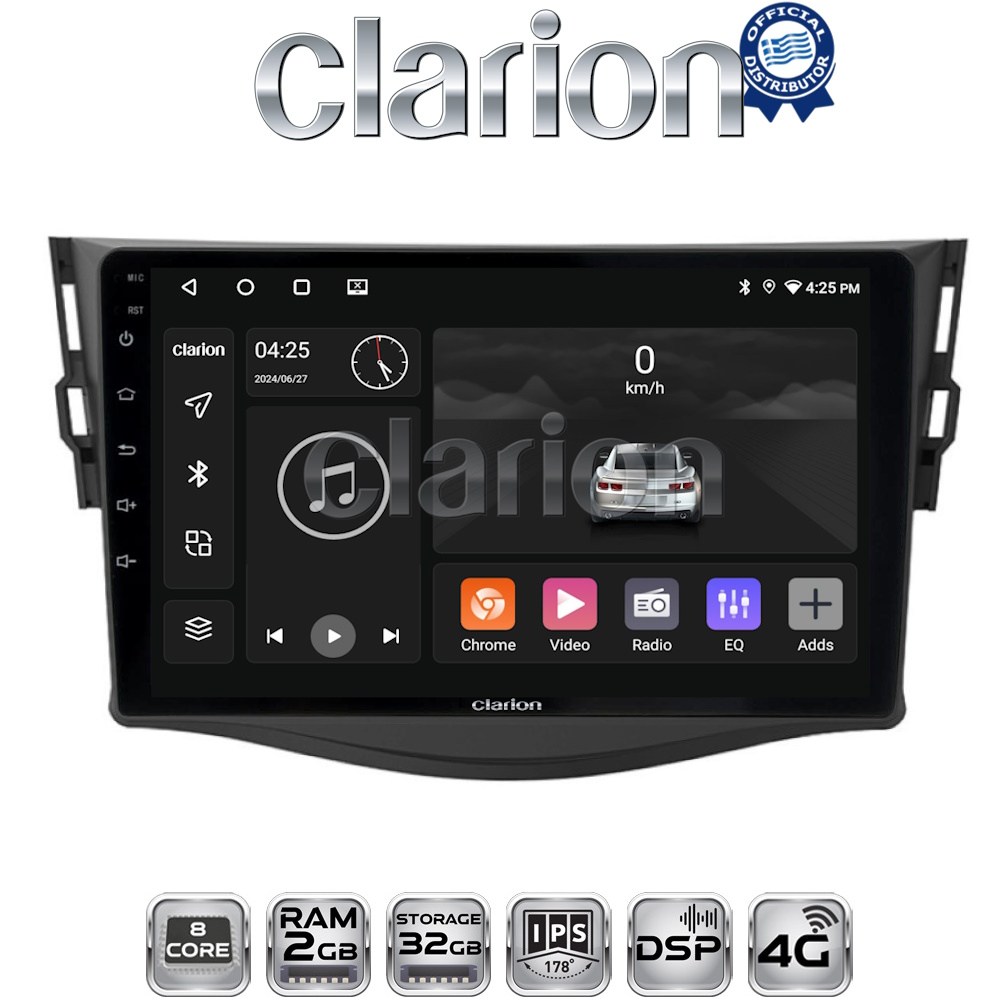 CLARION GL71018 Οθόνη OEM Multimedia Αυτοκινήτου για TOYOTA RAV4 2006 > 2012 (CarPlay/AndroidAuto/BT/GPS/WIFI/GPRS)