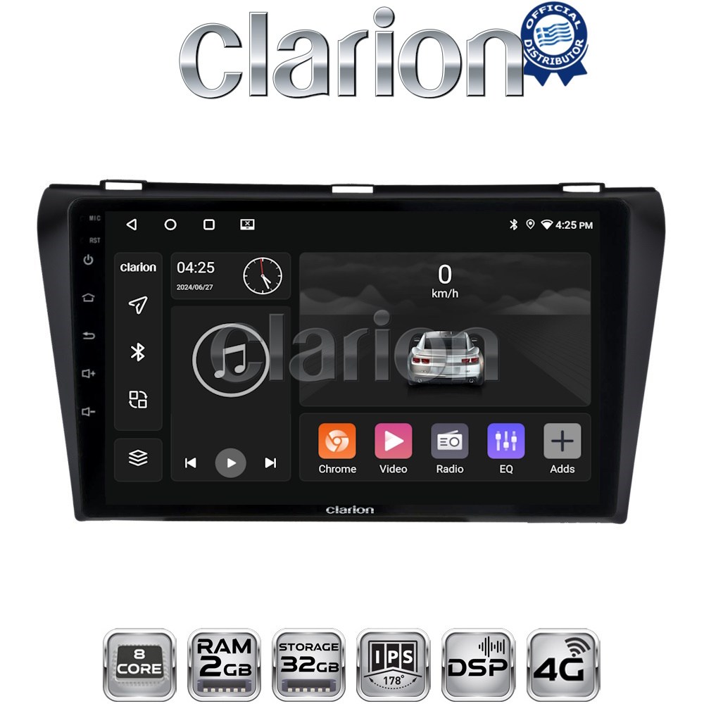 CLARION GL71034 Οθόνη OEM Multimedia Αυτοκινήτου για MAZDA 3  2009>2014 (CarPlay/AndroidAuto/BT/GPS/WIFI/GPRS)