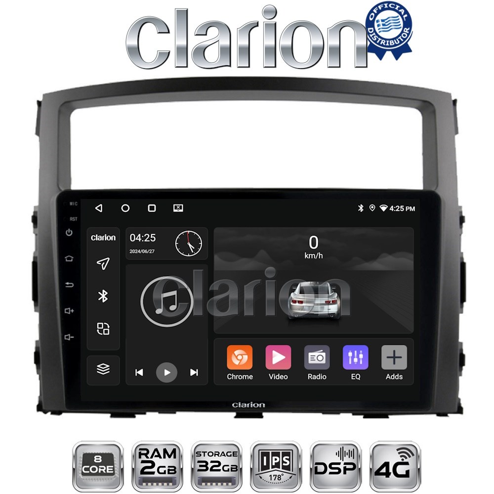 CLARION GL71038 Οθόνη OEM Multimedia Αυτοκινήτου για MITSUBISHI PAJERO 2006>2014 (CarPlay/AndroidAuto/BT/GPS/WIFI/GPRS)