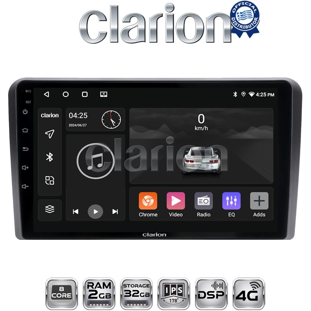 CLARION GL71049 Οθόνη OEM Multimedia Αυτοκινήτου για AUDI A3 (8P) 2003.2012 (CarPlay/AndroidAuto/BT/GPS/WIFI/GPRS)