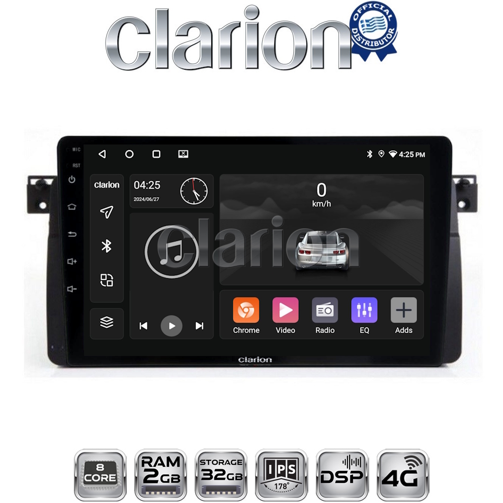 CLARION GL71052 Οθόνη OEM Multimedia Αυτοκινήτου για BMW Σειρά 3 (E46) 1998>2005  (CarPlay/AndroidAuto/BT/GPS/WIFI/GPRS)