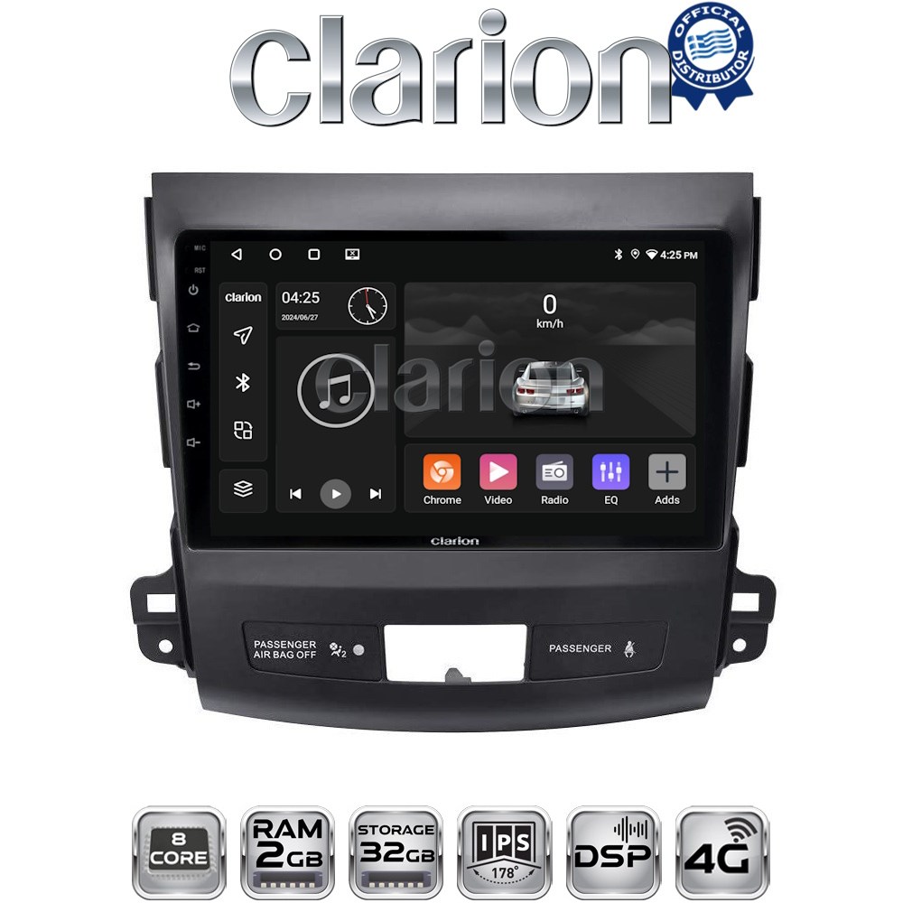 CLARION GL71056 Οθόνη OEM Multimedia Αυτοκινήτου για OUTLANDER, C CROSSER,4007 2006>2012 (CarPlay/AndroidAuto/BT/GPS/WIFI/GPRS)