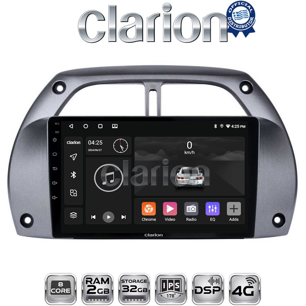 CLARION GL71071 Οθόνη OEM Multimedia Αυτοκινήτου για Toyota Rav 4 2001 > 2006 (CarPlay/AndroidAuto/BT/GPS/WIFI/GPRS)