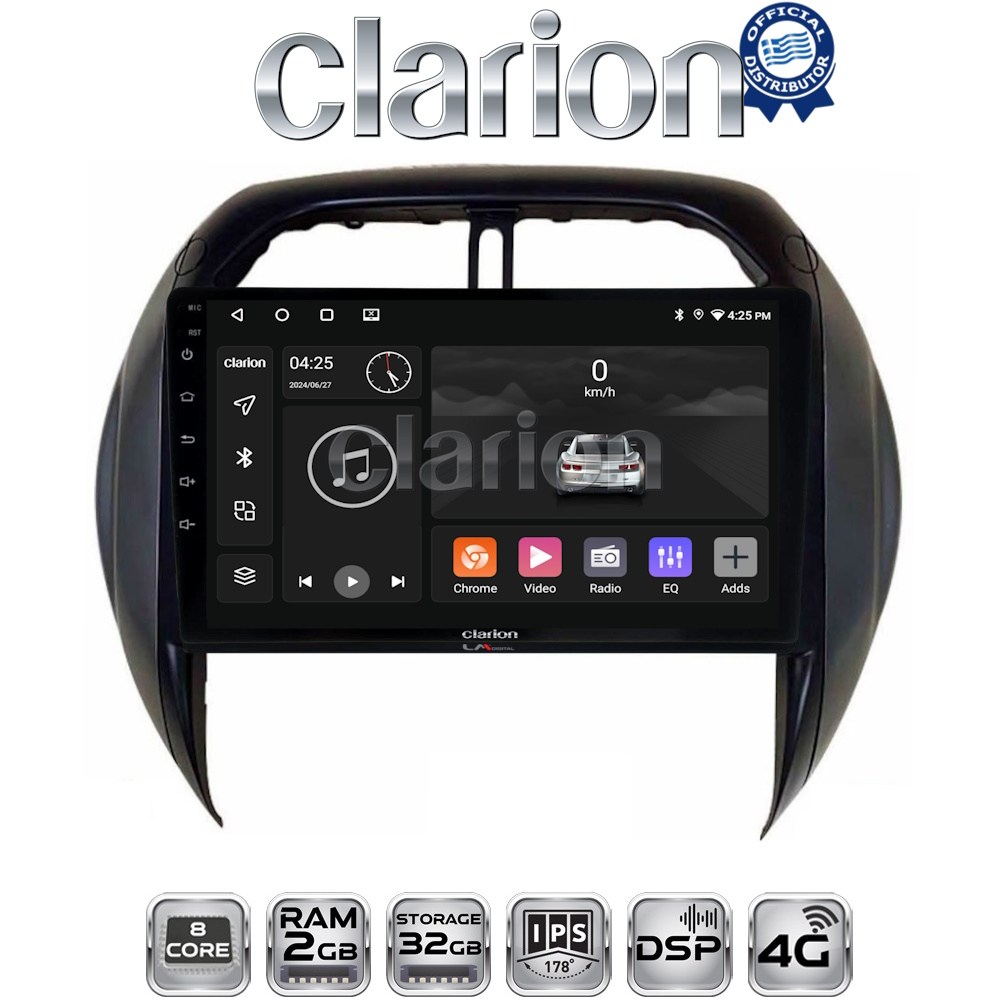 CLARION GL71071CL Οθόνη OEM Multimedia Αυτοκινήτου για Toyota Rav4 2000 > 2006 (CarPlay/AndroidAuto/BT/GPS/WIFI/GPRS)