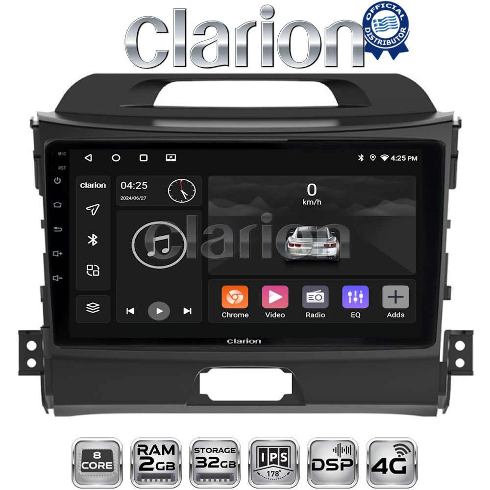 CLARION GL71074 Οθόνη OEM Multimedia Αυτοκινήτου για KIA SPORTAGE 2010>2015 (CarPlay/AndroidAuto/BT/GPS/WIFI/GPRS)