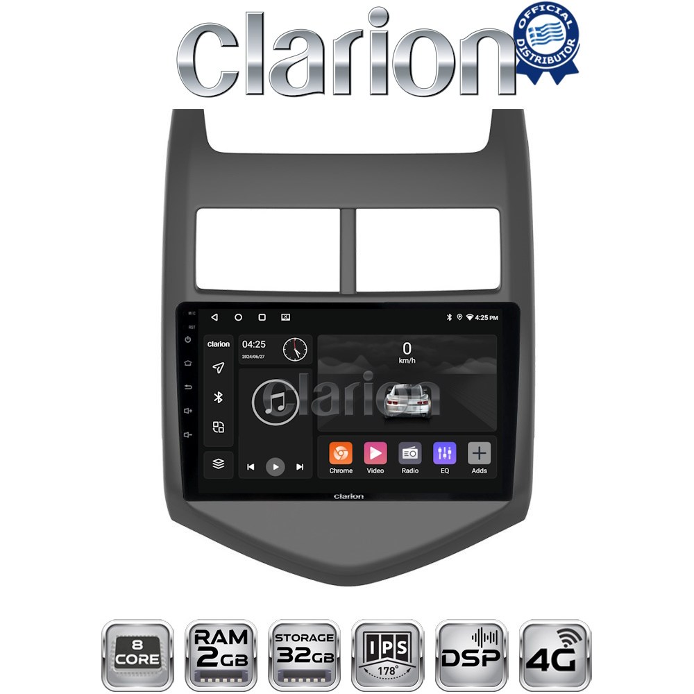CLARION GL71107 Οθόνη OEM Multimedia Αυτοκινήτου για CHEVROLET AVEO 2012> (CarPlay/AndroidAuto/BT/GPS/WIFI/GPRS)