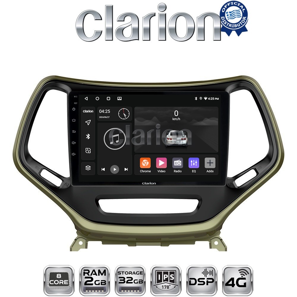 CLARION GL71119 Οθόνη OEM Multimedia Αυτοκινήτου για JEEP CHEROKEE 2014>  (CarPlay/AndroidAuto/BT/GPS/WIFI/GPRS)