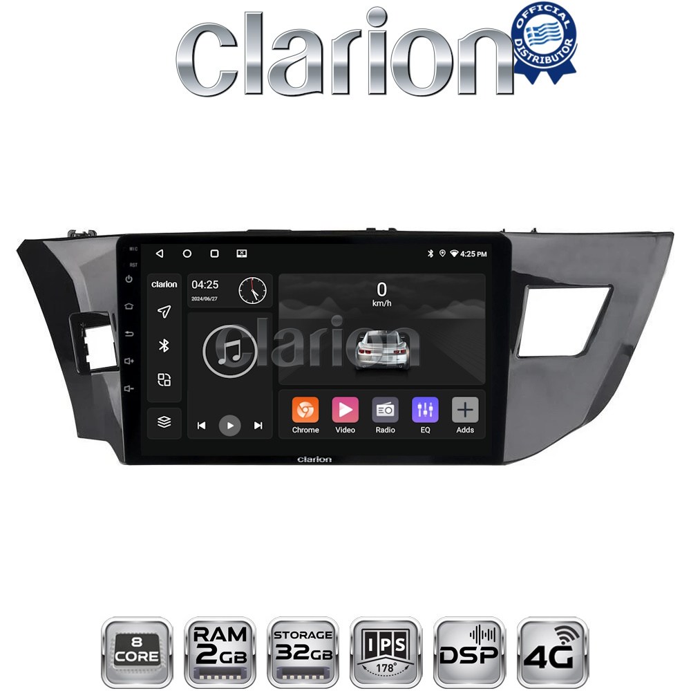 CLARION GL71126 Οθόνη OEM Multimedia Αυτοκινήτου για TOYOTA COROLLA 2013>2016 (CarPlay/AndroidAuto/BT/GPS/WIFI/GPRS)