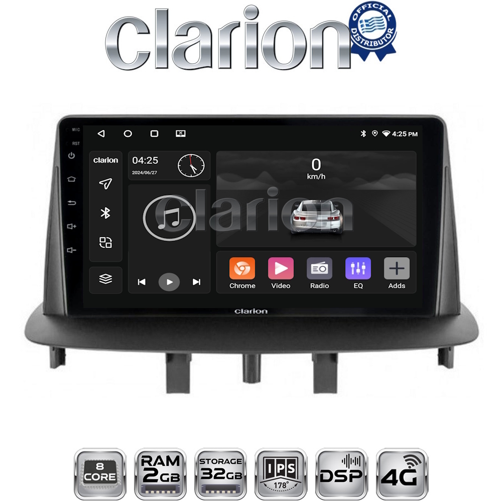 CLARION GL71145 Οθόνη OEM Multimedia Αυτοκινήτου για RENAULT MEGANE3 (CarPlay/AndroidAuto/BT/GPS/WIFI/GPRS)
