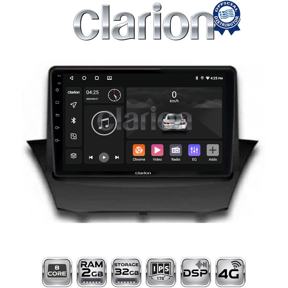 CLARION GL71152 Οθόνη OEM Multimedia Αυτοκινήτου για FORD FIESTA 2008>2009 (CarPlay/AndroidAuto/BT/GPS/WIFI/GPRS)