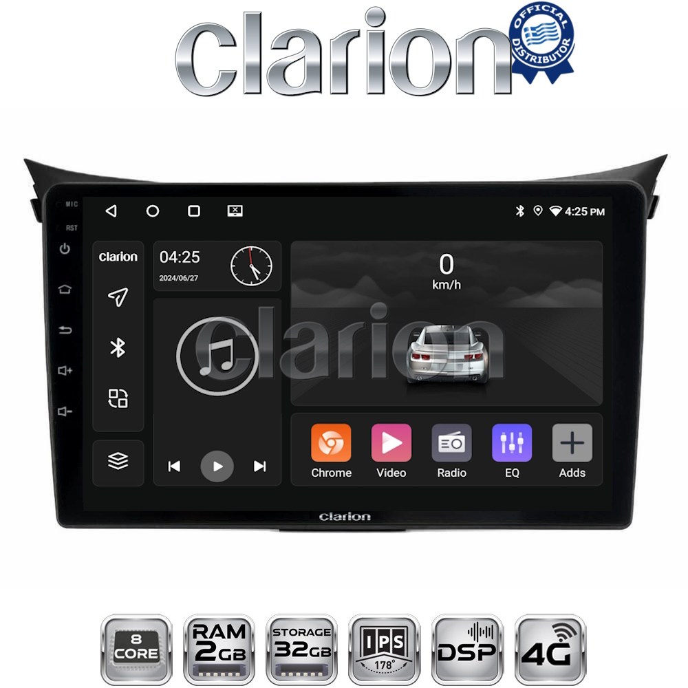 CLARION GL71156 Οθόνη OEM Multimedia Αυτοκινήτου για Hyundai i30 2012 > 2017 (CarPlay/AndroidAuto/BT/GPS/WIFI/GPRS)