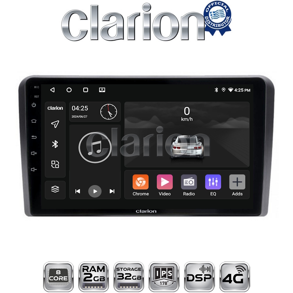 CLARION GL71190 Οθόνη OEM Multimedia Αυτοκινήτου για PEUGEOT 308 2013> (CarPlay/AndroidAuto/BT/GPS/WIFI/GPRS)