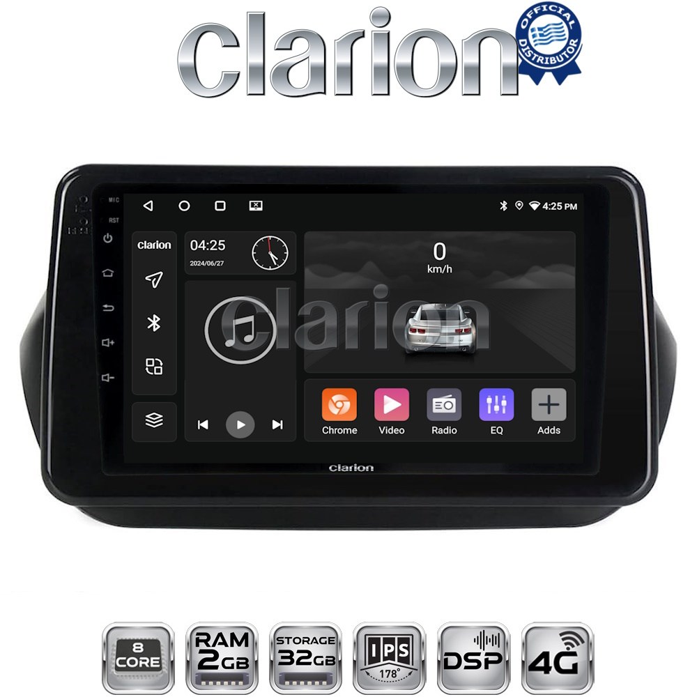 CLARION GL71195 Οθόνη OEM Multimedia Αυτοκινήτου για Fiorino, Citroen, Nemo, Bipper (CarPlay/AndroidAuto/BT/GPS/WIFI/GPRS)