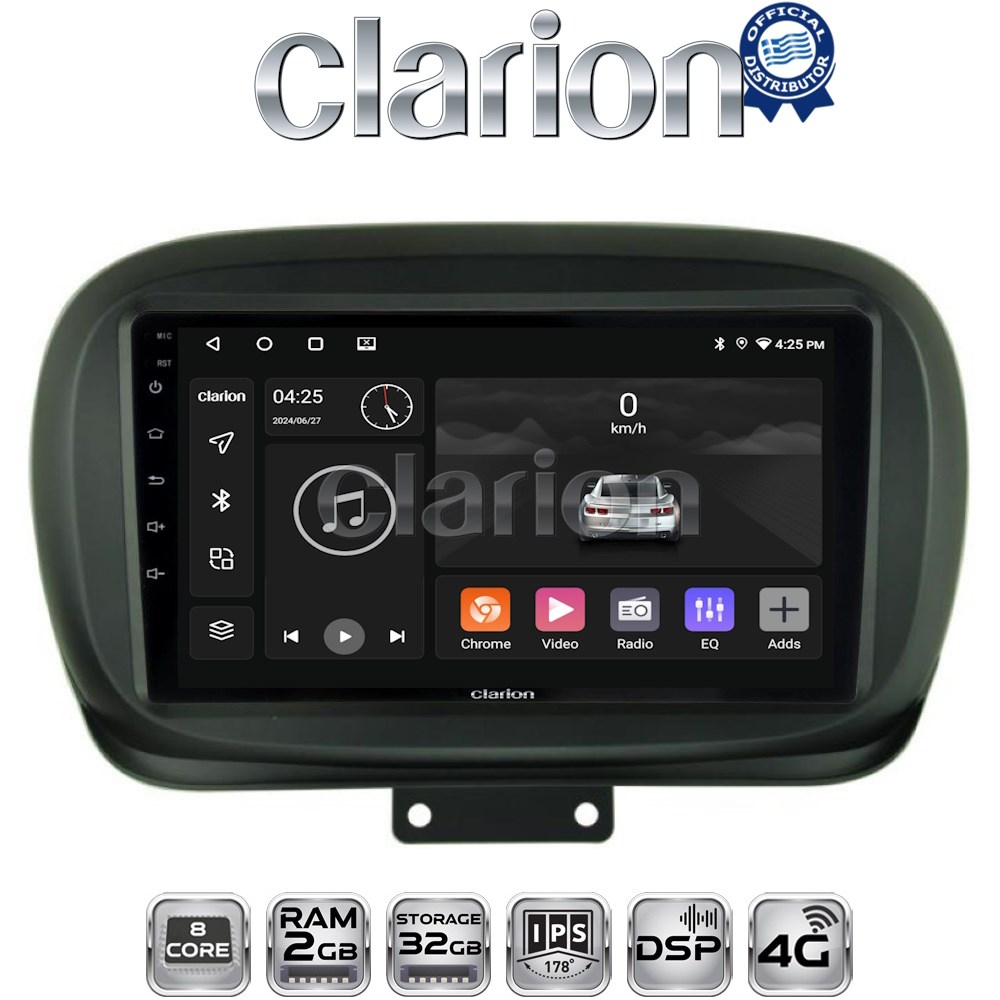 CLARION GL71199 Οθόνη OEM Multimedia Αυτοκινήτου για FIAT 500X 2014> (CarPlay/AndroidAuto/BT/GPS/WIFI/GPRS)