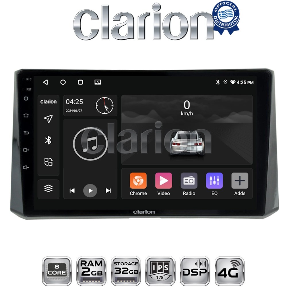 CLARION GL71204 Οθόνη OEM Multimedia Αυτοκινήτου για Toyota Corolla 2019> (CarPlay/AndroidAuto/BT/GPS/WIFI/GPRS)
