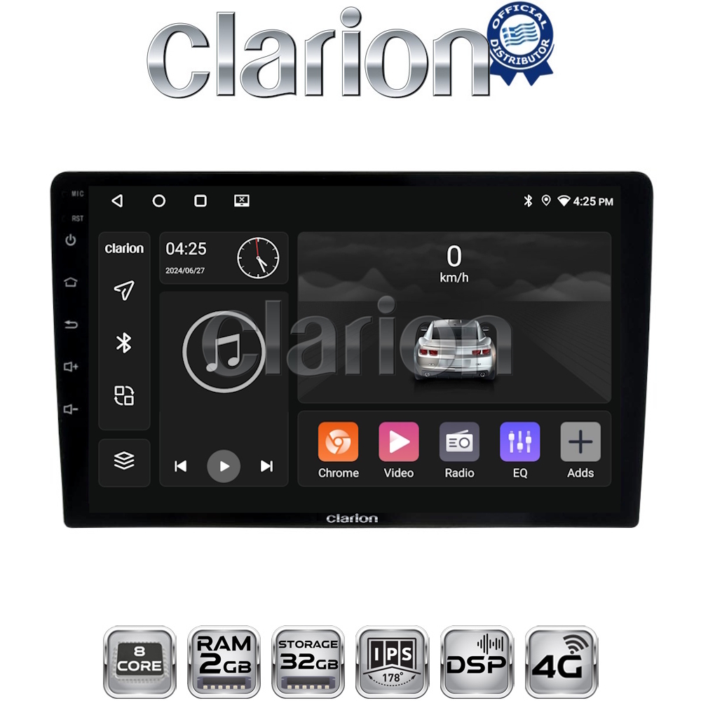 CLARION GL71208 Οθόνη OEM Multimedia Αυτοκινήτου για Toyota Auris 2013 > 2015 (CarPlay/AndroidAuto/BT/GPS/WIFI/GPRS)