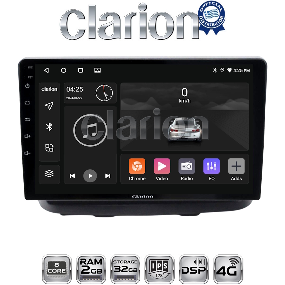 CLARION GL71210 Οθόνη OEM Multimedia Αυτοκινήτου για Fiat Doblo 2002 > 2007 (CarPlay/AndroidAuto/BT/GPS/WIFI/GPRS)