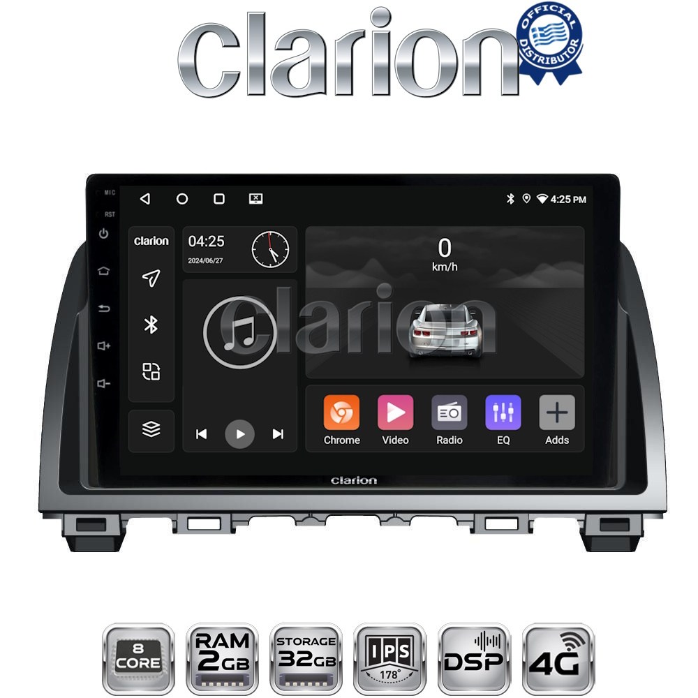 CLARION GL71212 Οθόνη OEM Multimedia Αυτοκινήτου για Mazda 6 2013 > 2017 (CarPlay/AndroidAuto/BT/GPS/WIFI/GPRS)