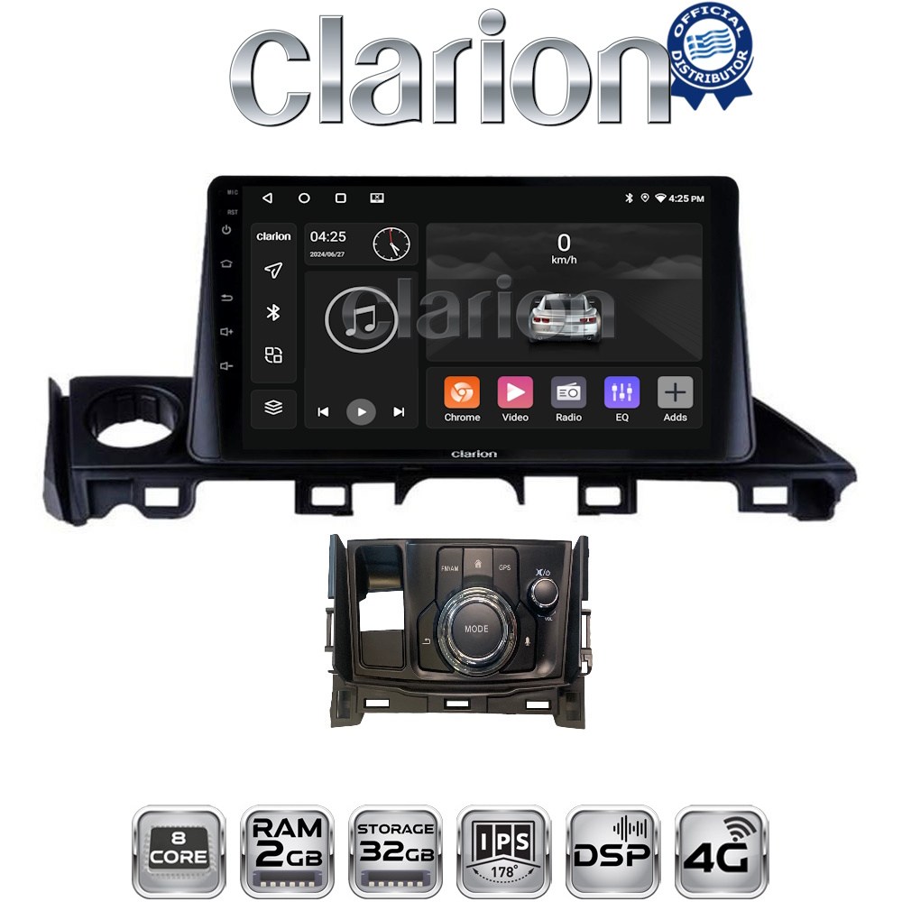CLARION GL71214 Οθόνη OEM Multimedia Αυτοκινήτου για Mazda 6 2017 > 2020 (CarPlay/AndroidAuto/BT/GPS/WIFI/GPRS)