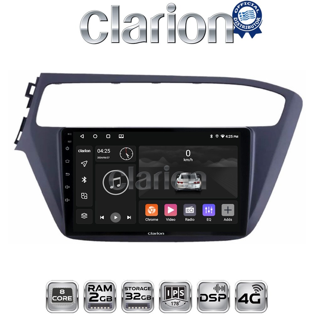 CLARION GL71226 Οθόνη OEM Multimedia Αυτοκινήτου για Hyundai i20 2019> (CarPlay/AndroidAuto/BT/GPS/WIFI/GPRS)