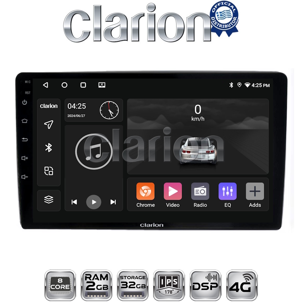 CLARION GL71238 Οθόνη OEM Multimedia Αυτοκινήτου για Ford Focus 07 > 11 - Mondeo 07 > 14 – Galaxy 07 > 14 – S-Max 08 > 14 (CarPlay/AndroidAuto/BT/GPS/WIFI/GPRS)