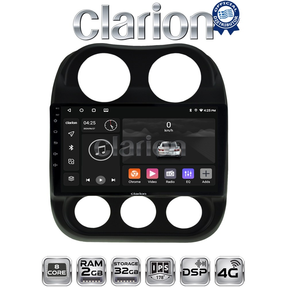 CLARION GL71252 Οθόνη OEM Multimedia Αυτοκινήτου για JEEP COMPASS 2011>2016 (CarPlay/AndroidAuto/BT/GPS/WIFI/GPRS)