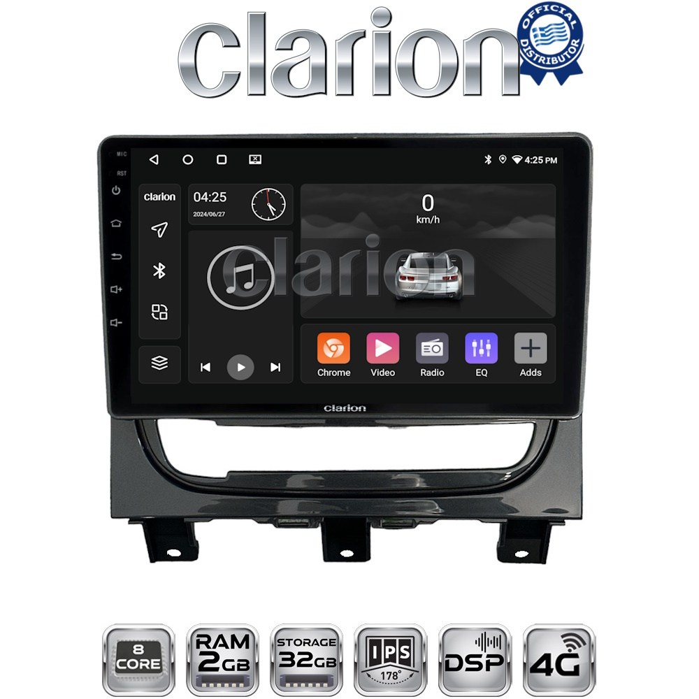 CLARION GL71257 Οθόνη OEM Multimedia Αυτοκινήτου για Fiat Strada 2012 > 2020 (CarPlay/AndroidAuto/BT/GPS/WIFI/GPRS)
