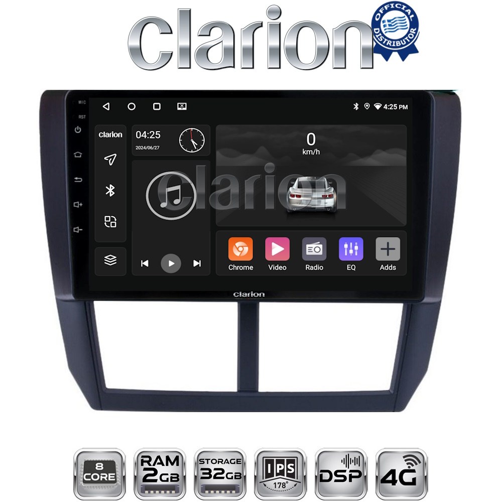 CLARION GL71272 Οθόνη OEM Multimedia Αυτοκινήτου για SUBARU IMPREZA-FORESTER 2009>2012 (CarPlay/AndroidAuto/BT/GPS/WIFI/GPRS)