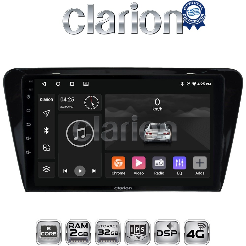 CLARION GL71279 Οθόνη OEM Multimedia Αυτοκινήτου για SKODA OCTAVIA 7 2013> 2020 (CarPlay/AndroidAuto/BT/GPS/WIFI/GPRS)