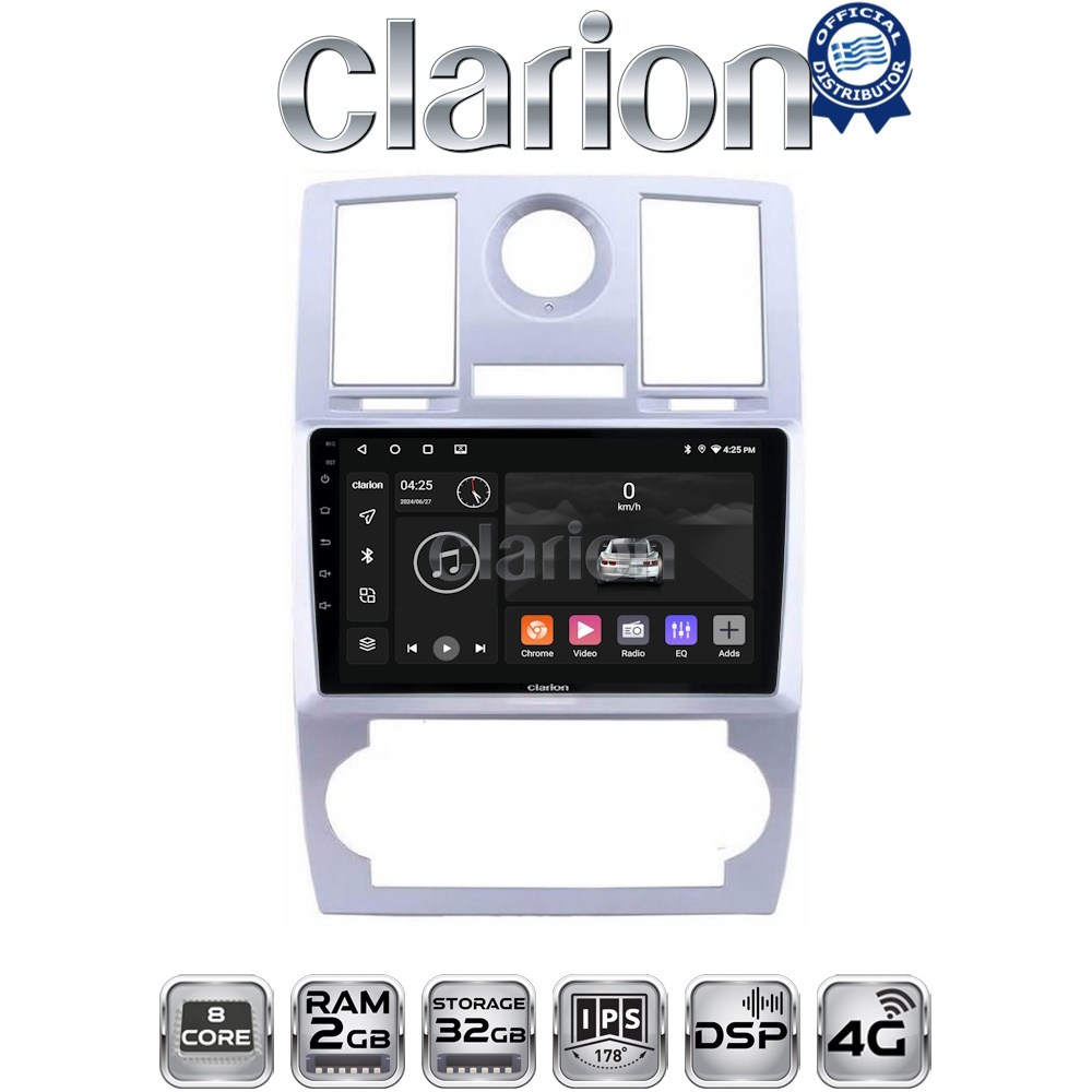 CLARION GL71285 Οθόνη OEM Multimedia Αυτοκινήτου για CHRYSLER 300C 2005 > 2010 (CarPlay/AndroidAuto/BT/GPS/WIFI/GPRS)
