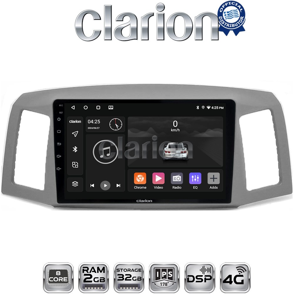 CLARION GL71307 Οθόνη OEM Multimedia Αυτοκινήτου για Jeep Grand Cherokee 2004 > 2011 (CarPlay/AndroidAuto/BT/GPS/WIFI/GPRS)
